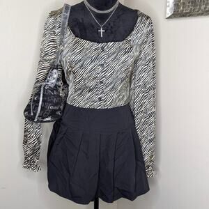 Tan and black zebra print crop top size 12